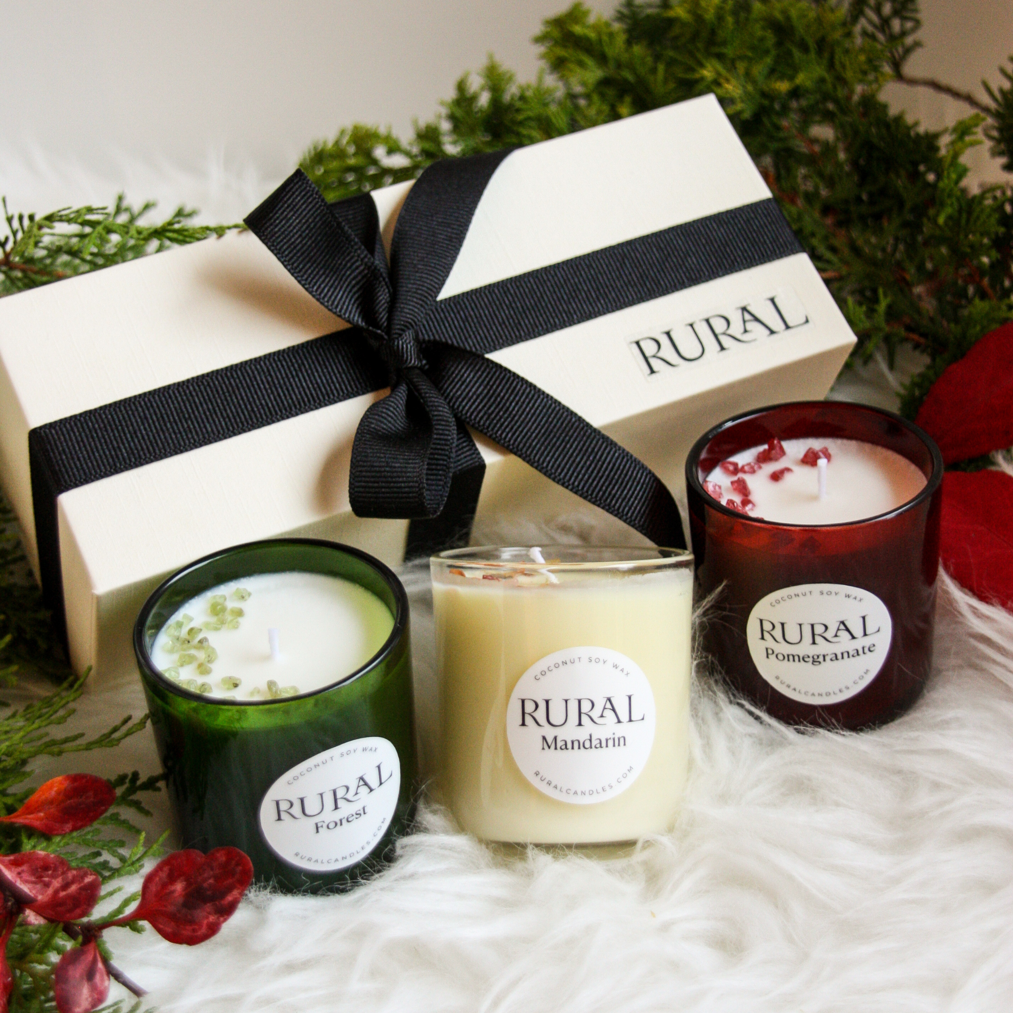 Forest / Mandarin / Pomegranate Mini Candle Trio