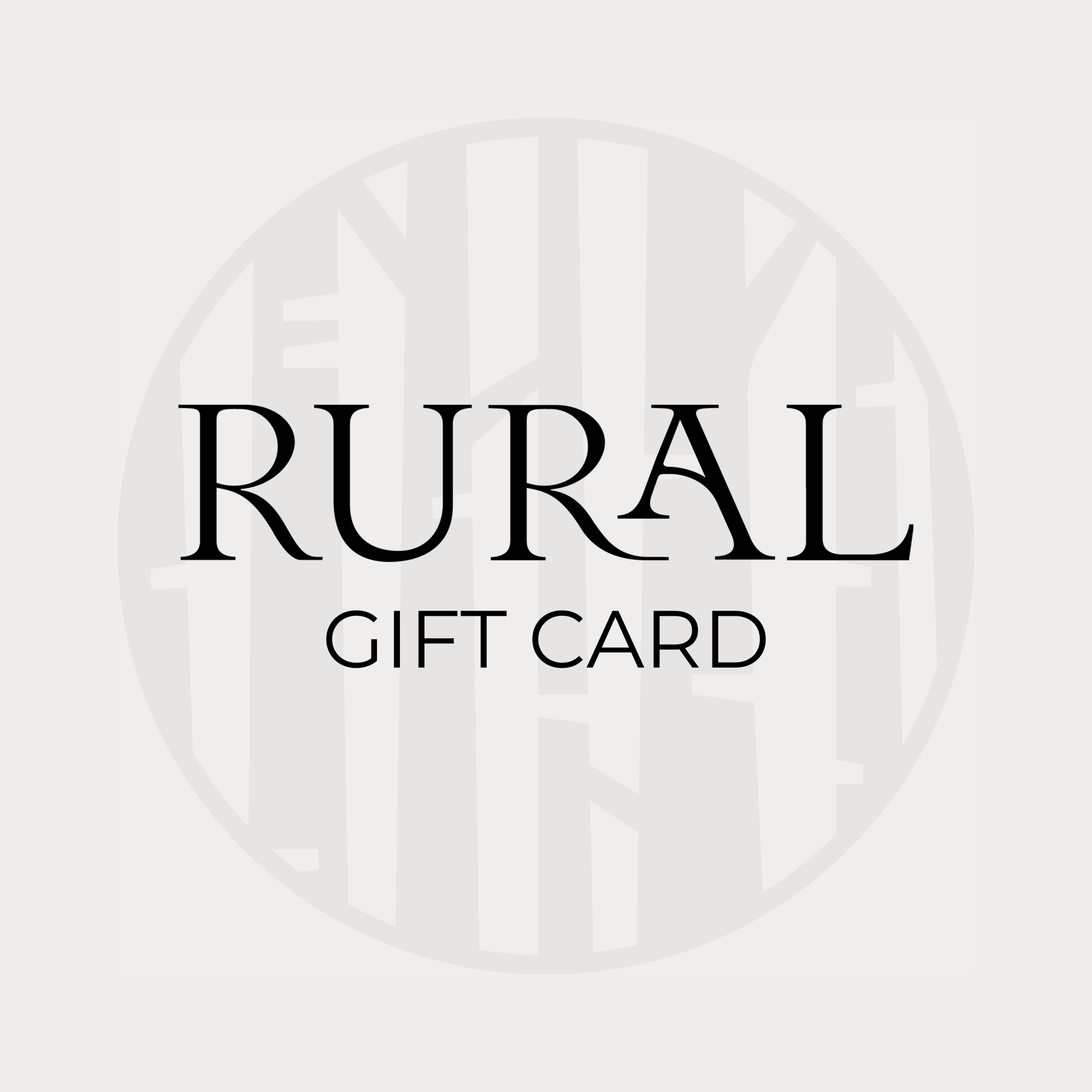 RURAL candles gift card with logo